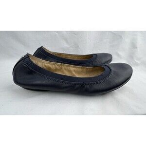 Bandolino Edition Leather Ballet Flats Womens Size 8 Navy Blue Soft Supple